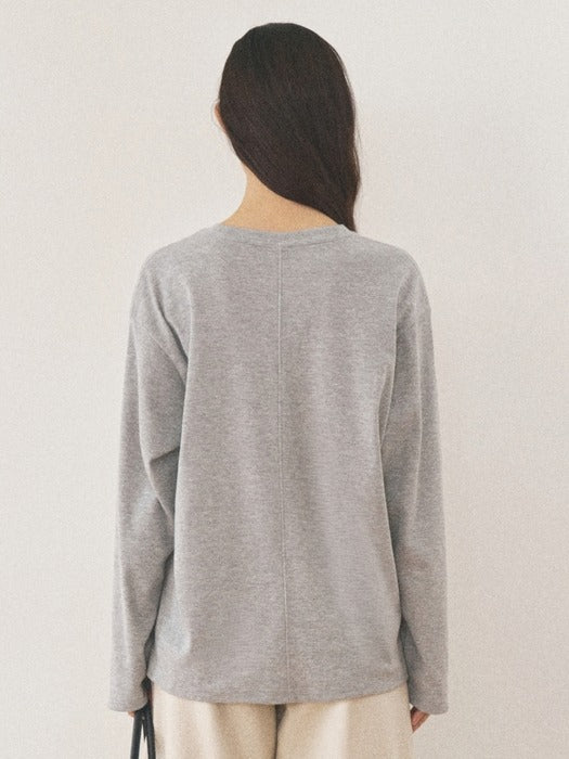 Mango Maniplease Croffle Over Fit Tee Melange Grey