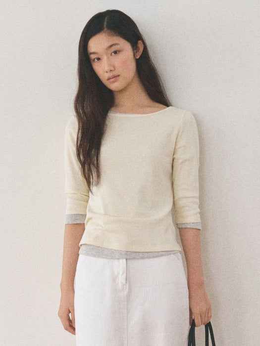 Mango Maniplease Croffle Slim Tee Creamy Lemon