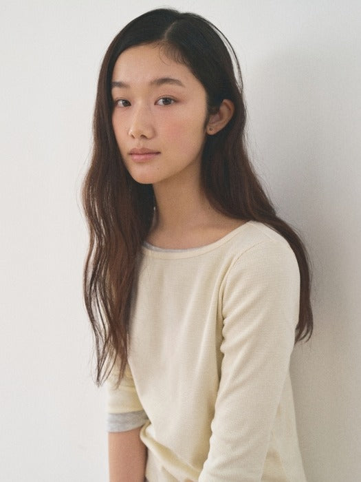 Mango Maniplease Croffle Slim Tee Creamy Lemon