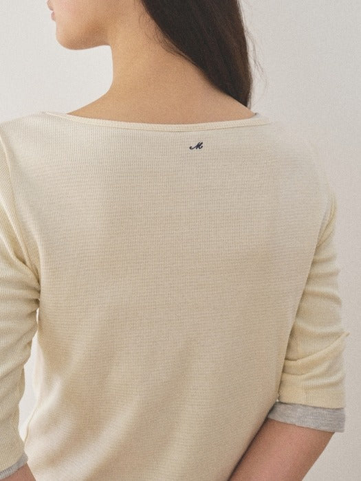 Mango Maniplease Croffle Slim Tee Creamy Lemon