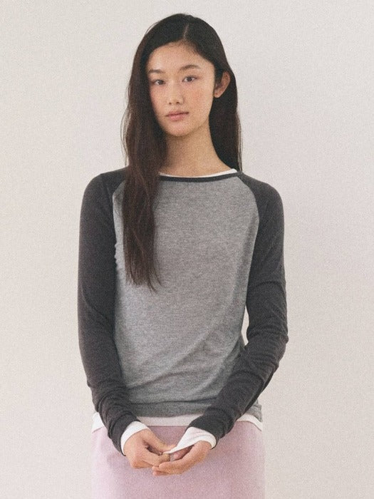 Mango Maniplease Maho Raglan Tee Grey Charcoal