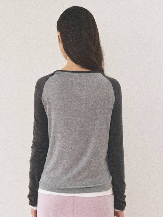 Mango Maniplease Maho Raglan Tee Grey Charcoal
