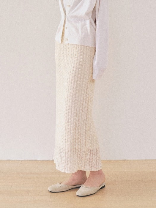 Mango Maniplease Blumi Lace Skirt Natural