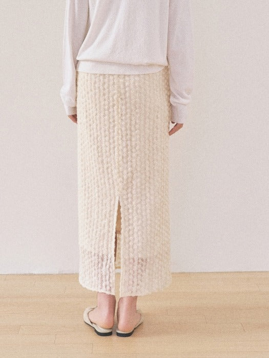 Mango Maniplease Blumi Lace Skirt Natural