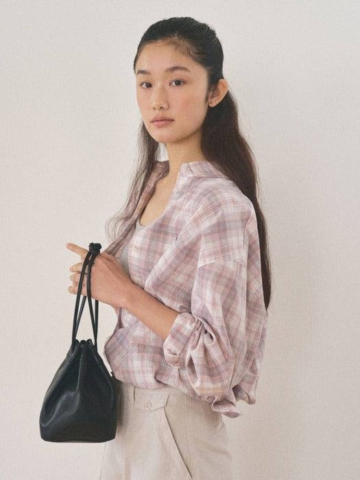 Mango Maniplease Neer Check Shirt Pink
