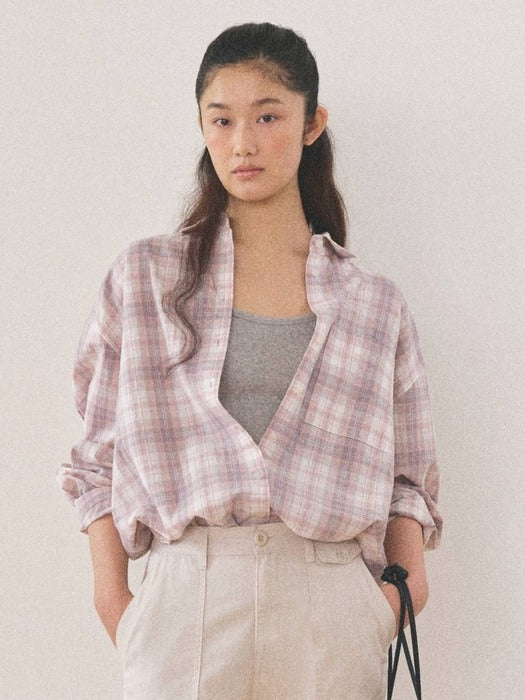 Mango Maniplease Neer Check Shirt Pink