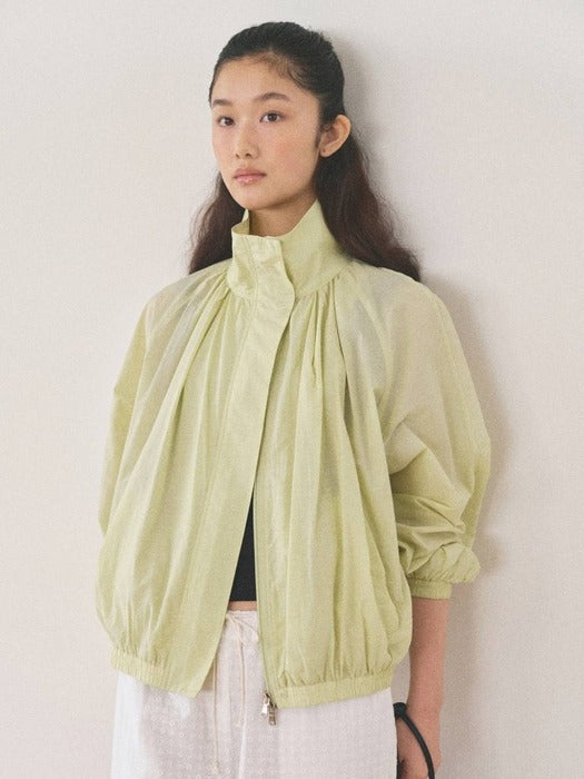Mango Maniplease Piora Shirring Blouson Lime
