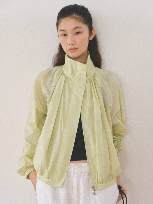 Mango Maniplease Piora Shirring Blouson Lime