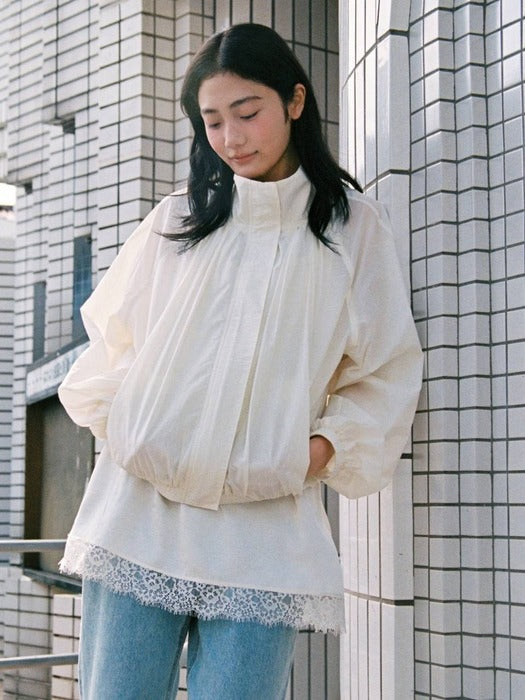 Mango Maniplease Piora Shirring Blouson - Cream