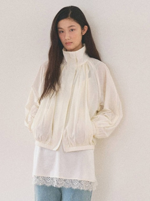 Mango Maniplease Piora Shirring Blouson - Cream