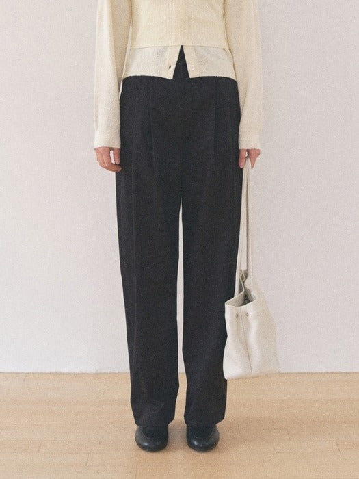 Mango Maniplease Bone Cotton Pants Black