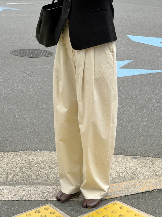 Mango Maniplease Bone Cotton Pants Butter Cream