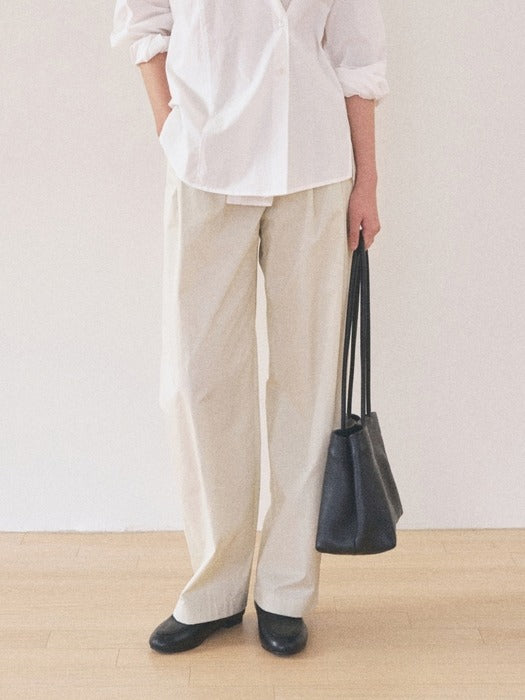 Mango Maniplease Bone Cotton Pants Butter Cream