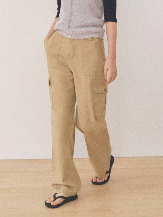 Mango Maniplease Tetta Washed Pants Beige
