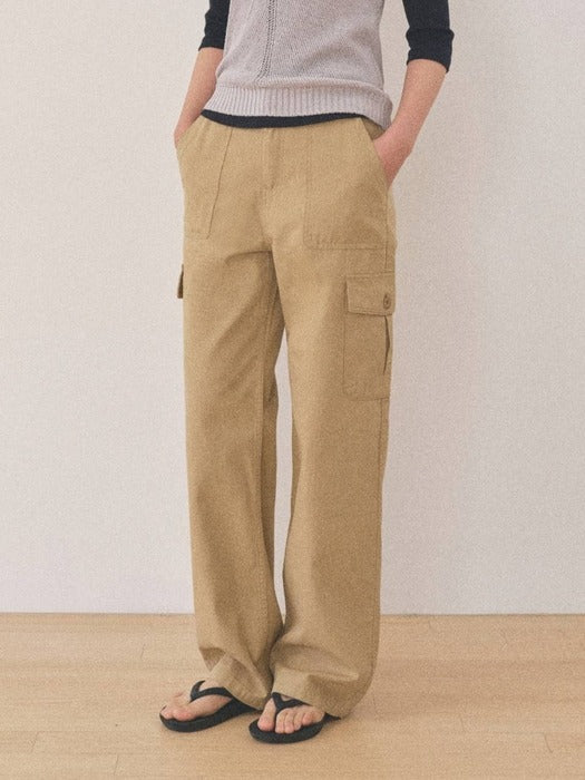 Mango Maniplease Tetta Washed Pants Beige