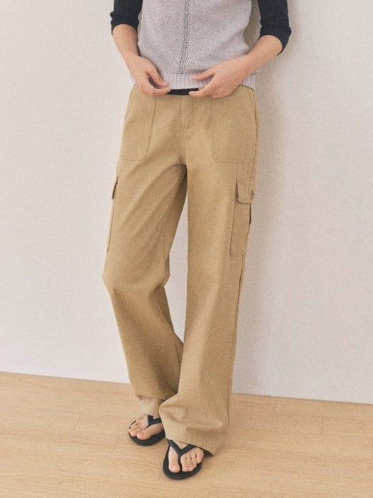 Mango Maniplease Tetta Washed Pants Beige