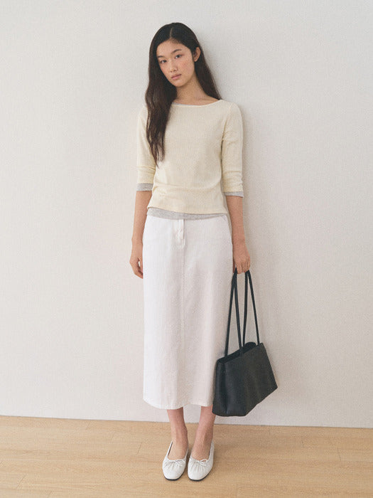 Mango Maniplease Hem Washed Skirt Ivory