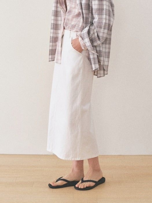 Mango Maniplease Hem Washed Skirt Ivory