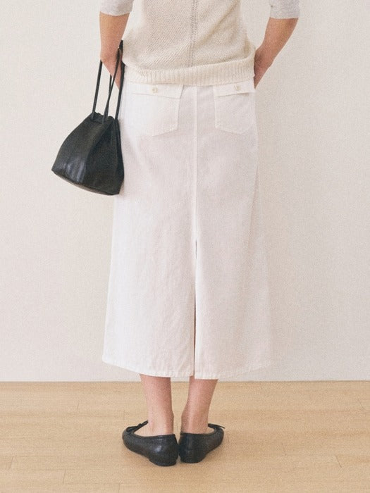 Mango Maniplease Hem Washed Skirt Ivory