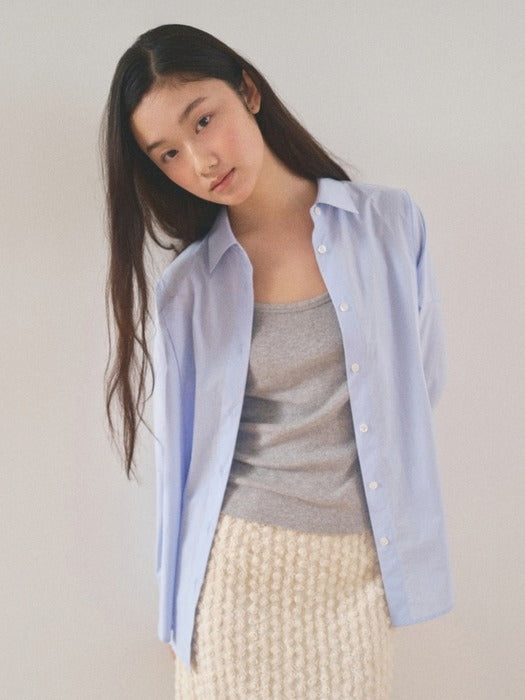 Mango Maniplease Pepe Wrap Shirt Pure Blue