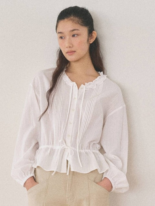 Mango Maniplease Once Frill Blouse White