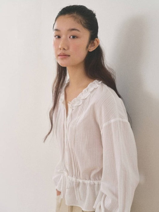 Mango Maniplease Once Frill Blouse White