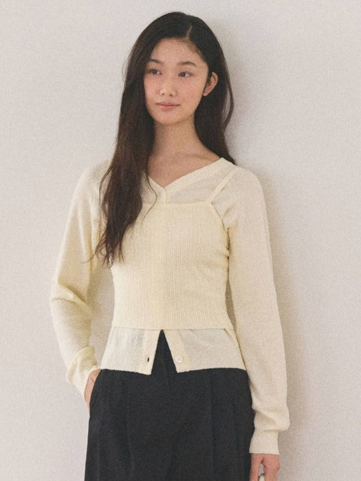 Mango Maniplease Yuri Cardigan Set Vanilla