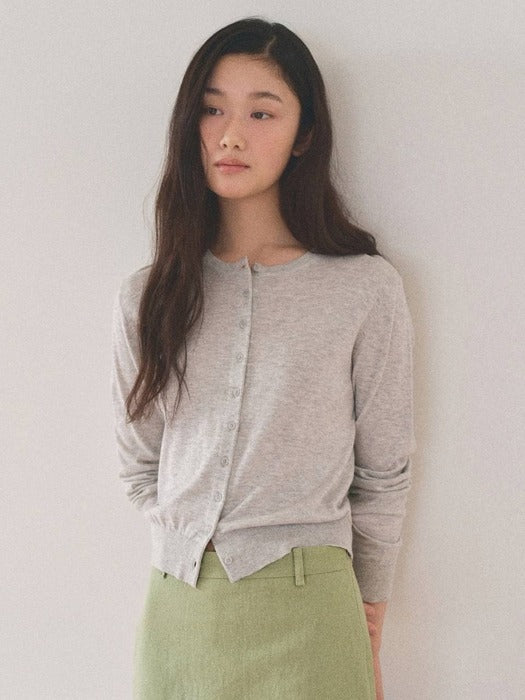 Mango Maniplease Molli Round Cardigan Grey