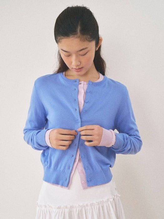 Mango Maniplease Molli Round Cardigan Blue