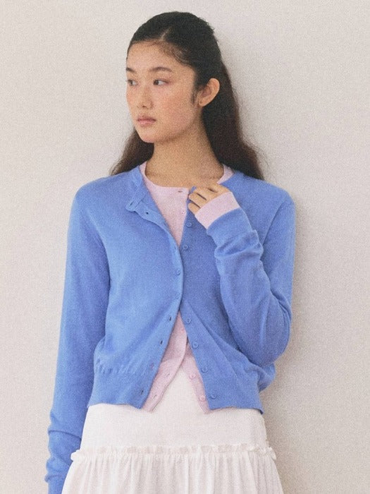 [Mango Maniplease] Molli Round CARDIGAN_BLUE
