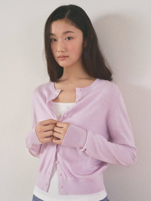Mango Maniplease Molli Round Cardigan Lavender