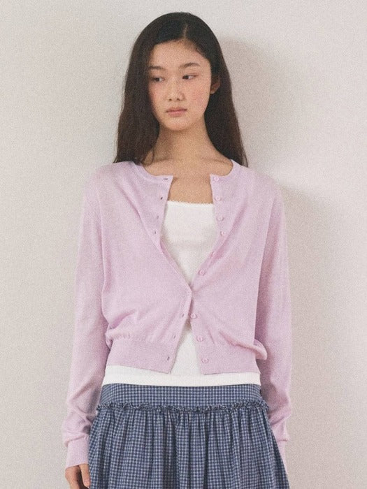 Mango Maniplease Molli Round Cardigan Lavender