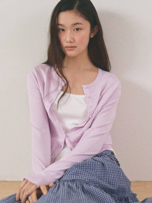 Mango Maniplease Molli Round Cardigan Lavender