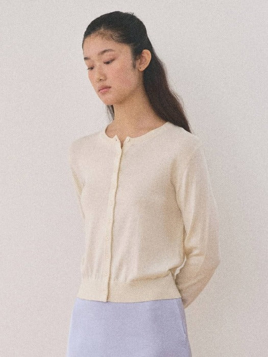 Mango Maniplease Molli Round Cardigan Vanilla
