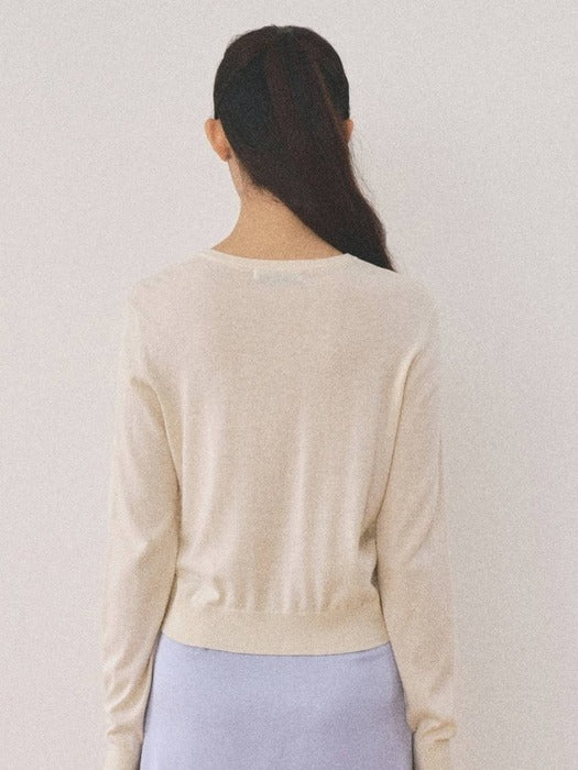 Mango Maniplease Molli Round Cardigan Vanilla