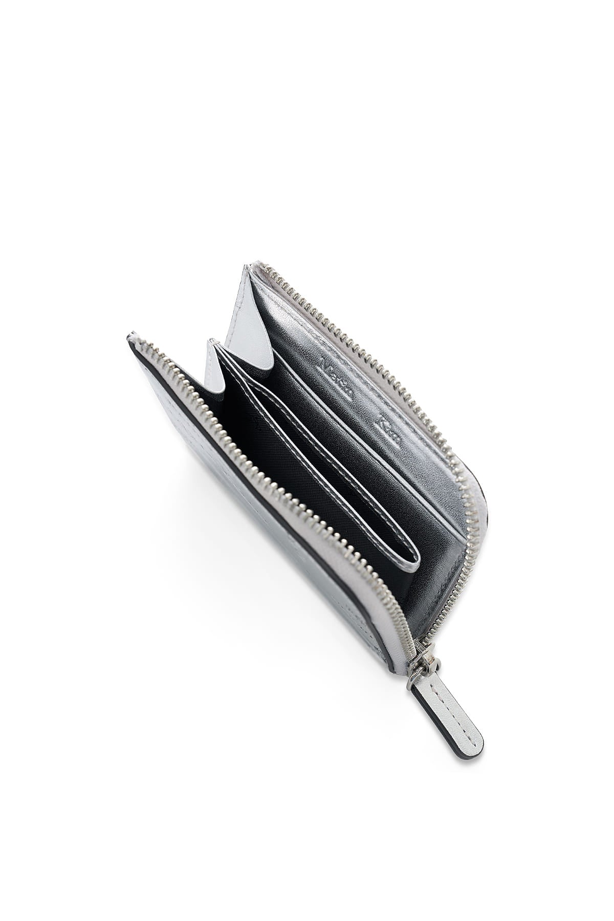 Matinkim Matin All-Over Logo Half Round Zip Wallet IN Silver
