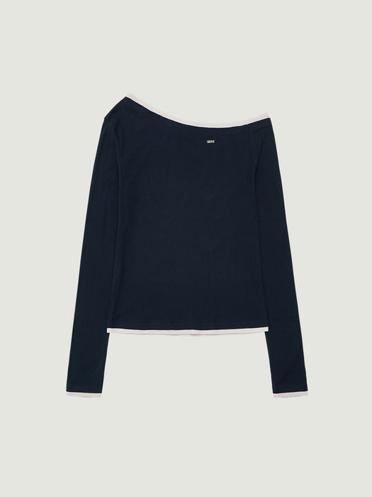 [grove] 26PS MELI OFF-SHOULDER (NAVY)