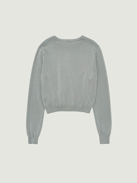 [grove] 26PS LEAF CARDIGAN (GRAY)