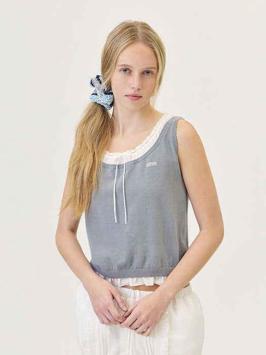 [grove] 26PS LEAF SLEEVELESS (GRAY)