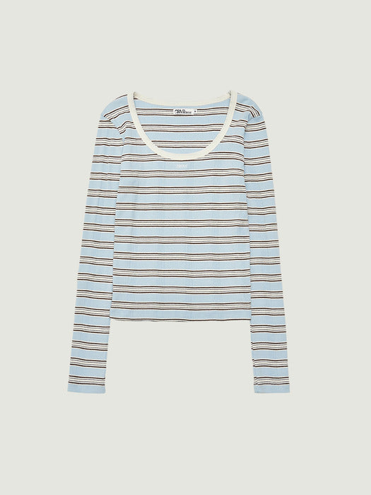 Grove 26Ps Nancy Stripe L/S T-Shirt (Light Blue)