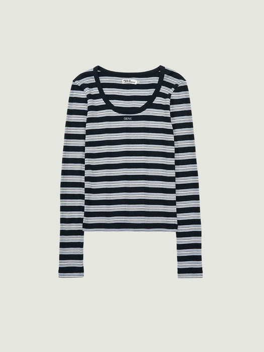 Grove 26Ps Nancy Stripe L/S T-Shirt (Navy)