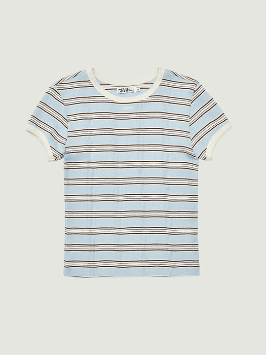 Grove 26Ps Nancy Stripe H/S T-Shirt (Light Blue)