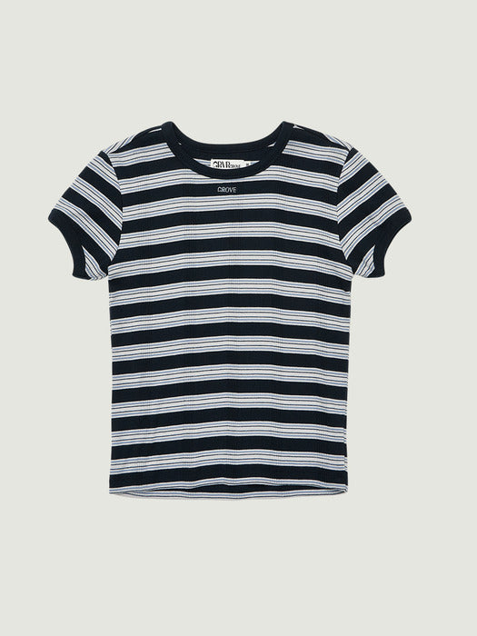 Grove 26Ps Nancy Stripe H/S T-Shirt (Navy)