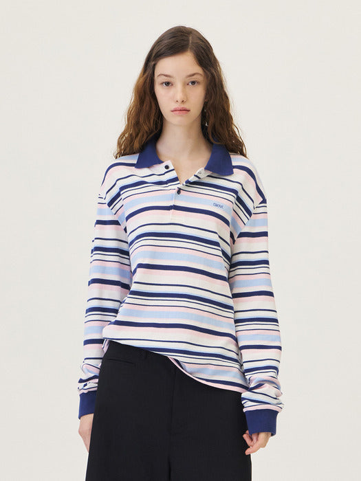Grove 26Ps Grain Stripe Pique Shirt (Blue)