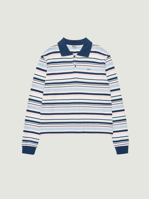Grove 26Ps Grain Stripe Pique Shirt (Blue)