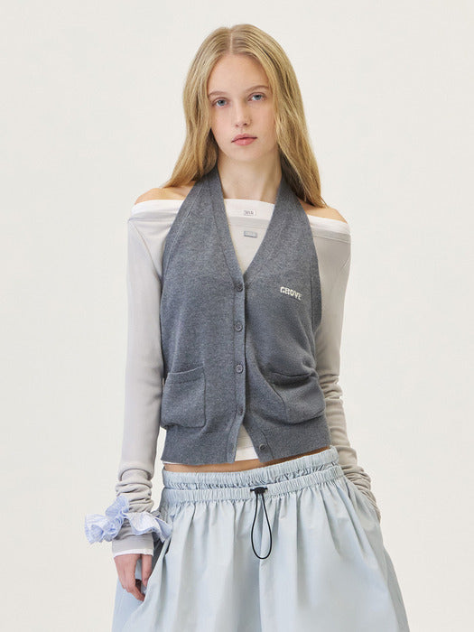 [grove] 26PS BIRCH HALTER KNIT (GRAY)