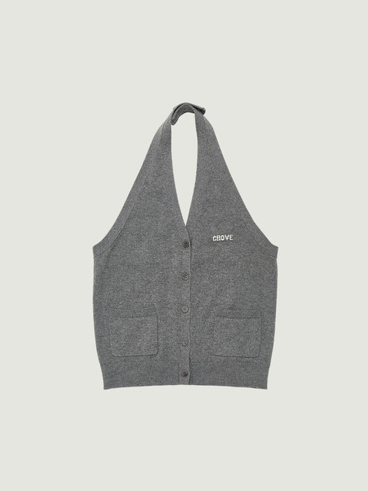 [grove] 26PS BIRCH HALTER KNIT (GRAY)