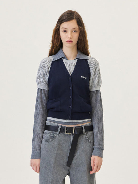 [grove] 26PS BIRCH HALTER KNIT (NAVY)