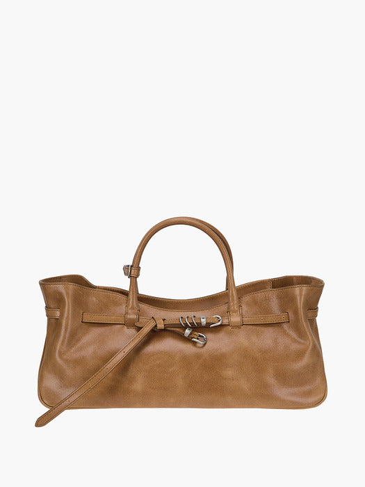 Margesherwood Grandma Used Bag saddle brown pull-up