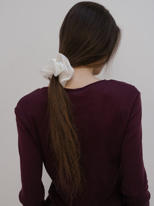 Tillidie Heart point scrunchy - Ivory